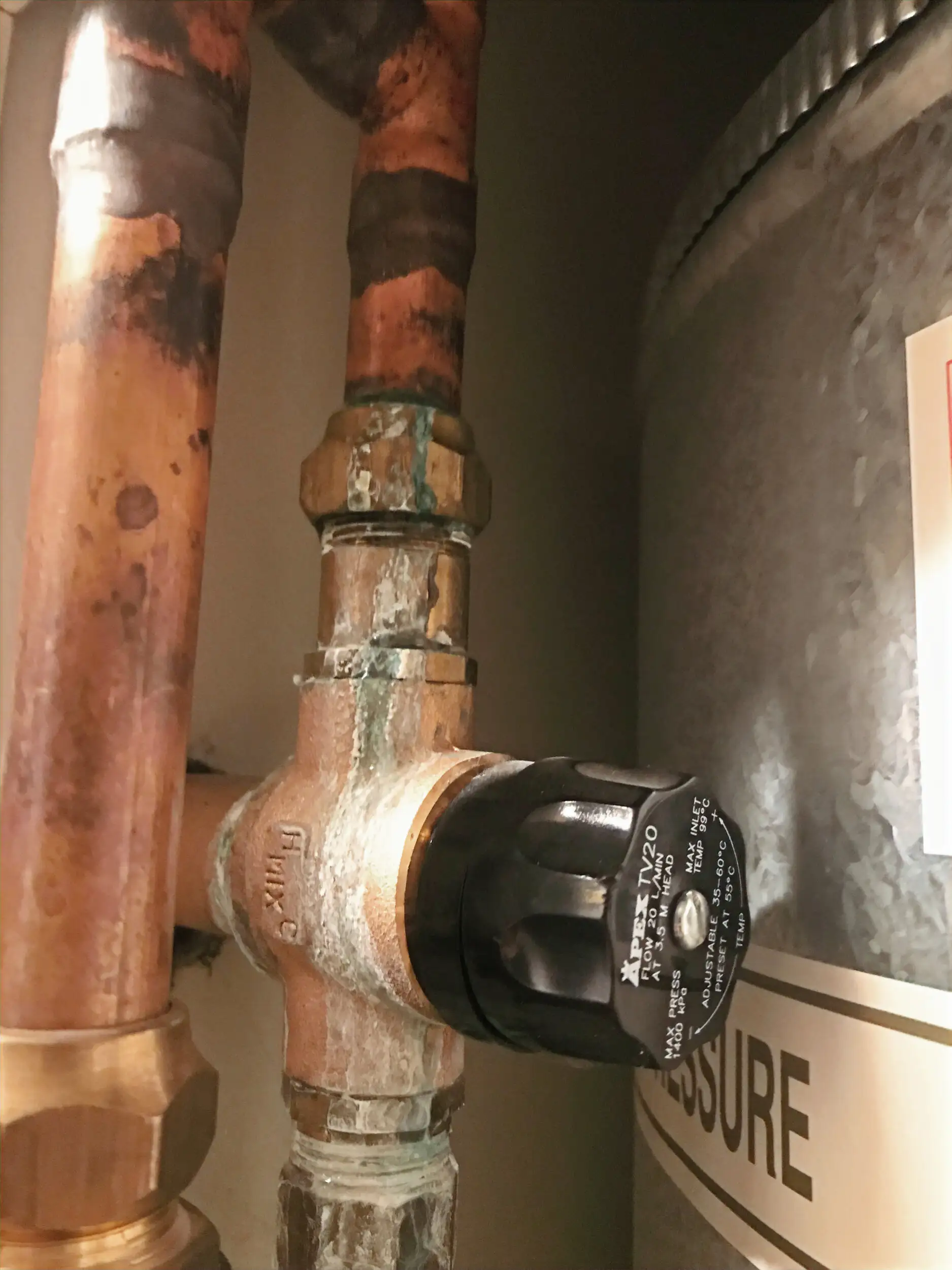 Copper pipework and valve on a North Shore repair